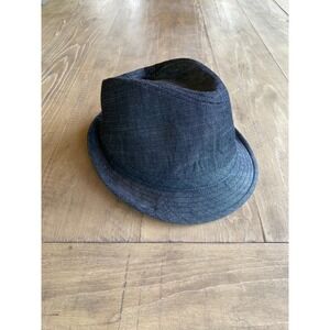 Tony Hawk Mens Denim Fedora Hat Dark Wash Blue Trilby Skater Style L/XL